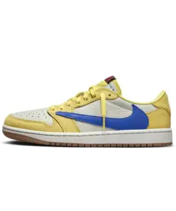 Air Jordan 1 x Travis Scott Low OG WMNS "Canary" 聯名款 倒鉤