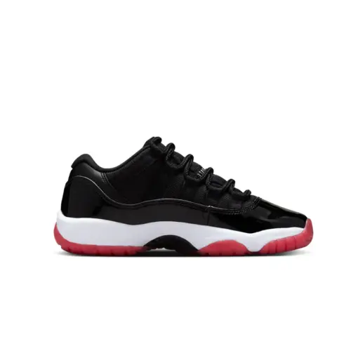 Air Jordan 11 Low "Bred" GS 2025 經典回歸 黑白紅 女鞋 大童 FV5121-：圖片 3