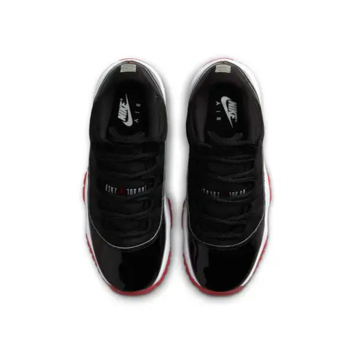 Air Jordan 11 Low "Bred" GS 2025 經典回歸 黑白紅 女鞋 大童 FV5121-：圖片 6