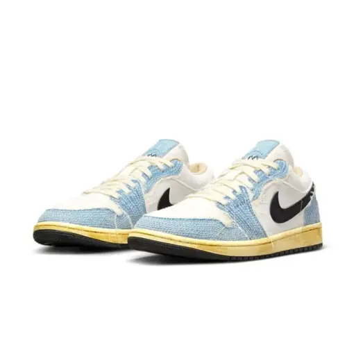 Air Jordan 1 Low Sashiko" 牛仔布 丹寧 車縫線 藍 男鞋 FN7670-493 [台：圖片 2