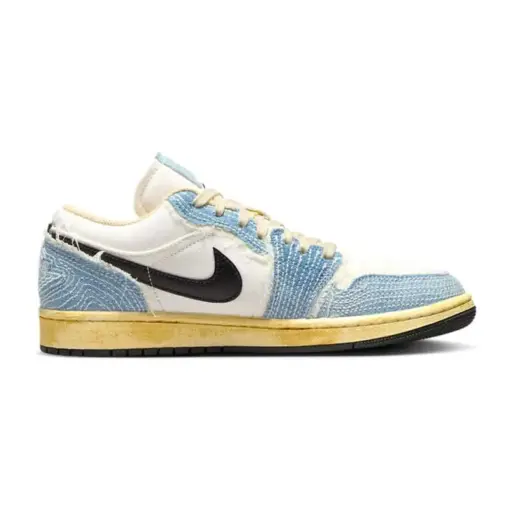 Air Jordan 1 Low Sashiko" 牛仔布 丹寧 車縫線 藍 男鞋 FN7670-493 [台：圖片 3