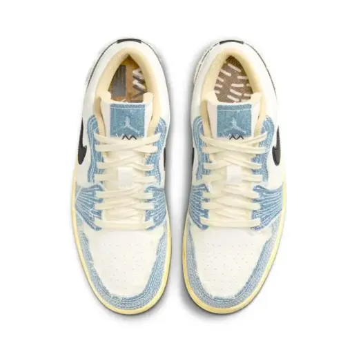 Air Jordan 1 Low Sashiko" 牛仔布 丹寧 車縫線 藍 男鞋 FN7670-493 [台：圖片 5
