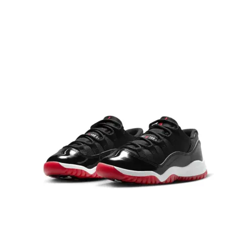 Air Jordan 11 Low "Bred" PS 2025 經典回歸 黑白紅 中童 FV5116-006：圖片 2