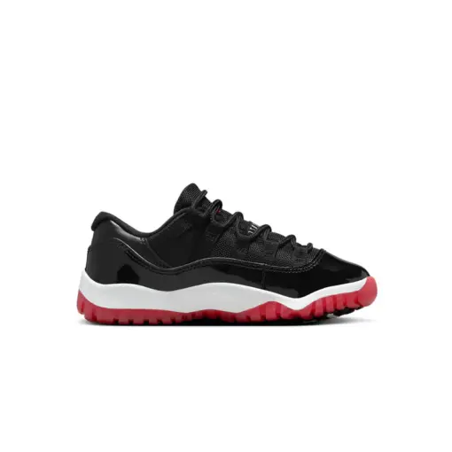 Air Jordan 11 Low "Bred" PS 2025 經典回歸 黑白紅 中童 FV5116-006：圖片 3