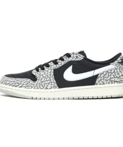 Air Jordan 1 Low OG "Black Elephant" 爆裂紋 黑灰 男鞋 CZ0790-0