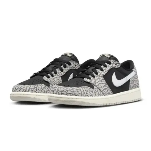 Air Jordan 1 Low OG "Black Elephant" 爆裂紋 黑灰 男鞋 CZ0790-0：圖片 2