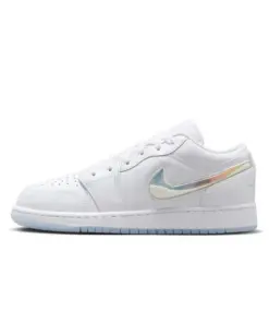 Air Jordan 1 Low GS "Glitter Swoosh" 彩雲 白 大童 女鞋 FQ9112-