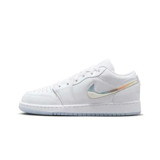 Air Jordan 1 Low GS "Glitter Swoosh" 彩雲 白 大童 女鞋 FQ9112-