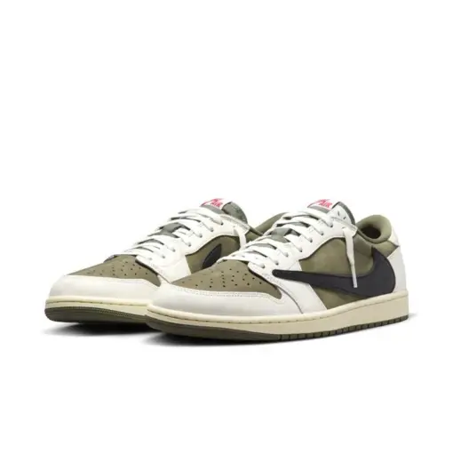 Travis Scott x Air Jordan 1 Low OG "Medium Olive" 聯名款 倒：圖片 2