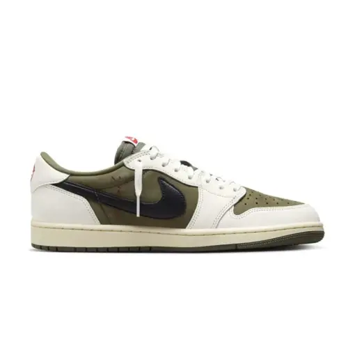 Travis Scott x Air Jordan 1 Low OG "Medium Olive" 聯名款 倒：圖片 3