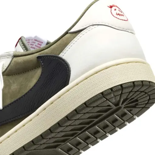 Travis Scott x Air Jordan 1 Low OG "Medium Olive" 聯名款 倒：圖片 8
