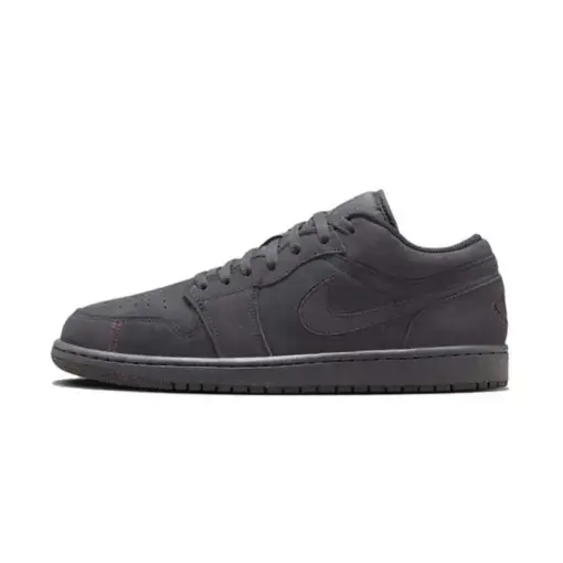 Air Jordan 1 Low "Grey Red Stitch" 霧黑色 麂皮 男鞋 FD8635-001