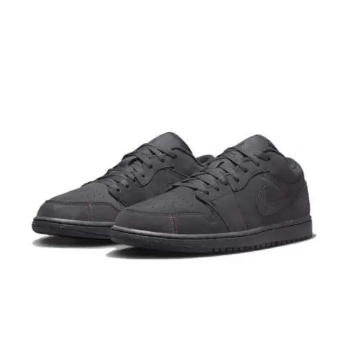 Air Jordan 1 Low "Grey Red Stitch" 霧黑色 麂皮 男鞋 FD8635-001：圖片 2