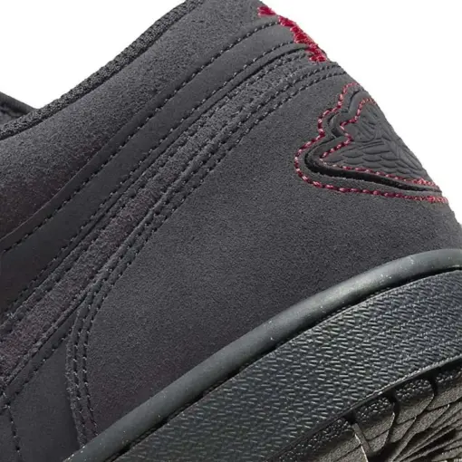 Air Jordan 1 Low "Grey Red Stitch" 霧黑色 麂皮 男鞋 FD8635-001：圖片 8