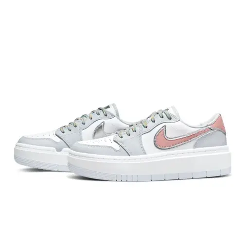 Air Jordan 1 Low Elevate “Cut Away” 可撕 白灰  珊瑚紅 厚底 女款 男女：圖片 2