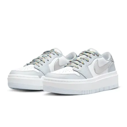 Air Jordan 1 Low Elevate “Cut Away” 可撕 白灰  珊瑚紅 厚底 女款 男女：圖片 3