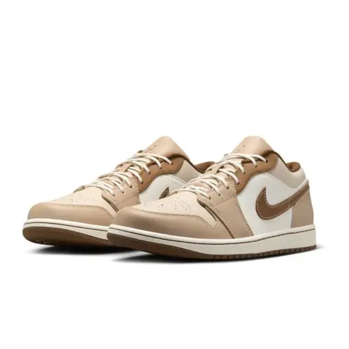 Air Jordan 1 Low Premium "Tan Brown" 牛奶糖 雕花皮革 棕褐色 男鞋 HF：圖片 2