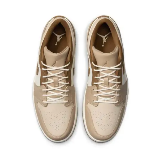 Air Jordan 1 Low Premium "Tan Brown" 牛奶糖 雕花皮革 棕褐色 男鞋 HF：圖片 5