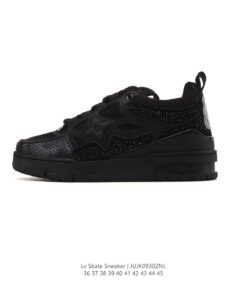 LOUIS VUITTON Skate 系帶圓頭 低筒 溜冰鞋 男 黑色