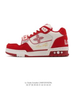 LOUIS VUITTON Trainer休閒 低筒 時尚板鞋 男女同款 白紅色