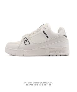 LOUIS VUITTON x Nigo 聯名 Trainer FW25 牛皮 圓頭 系帶 低筒 板鞋 男女 白色