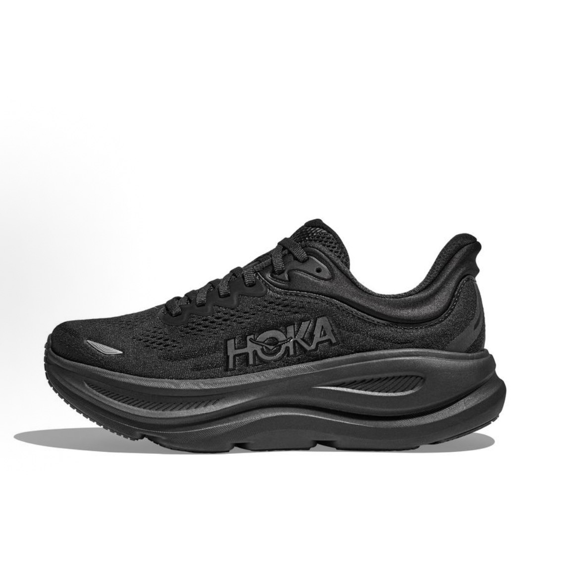 HOKA ONE ONE Bondi 9舒適百搭減震防滑耐磨透氣輕便 低筒 馬拉松跑鞋 黑色寬版