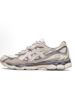 ASICS GEL-NYC 織物合成革 戶外機能復古百搭 潮流 低筒 生活休閒鞋 男女同款 米灰