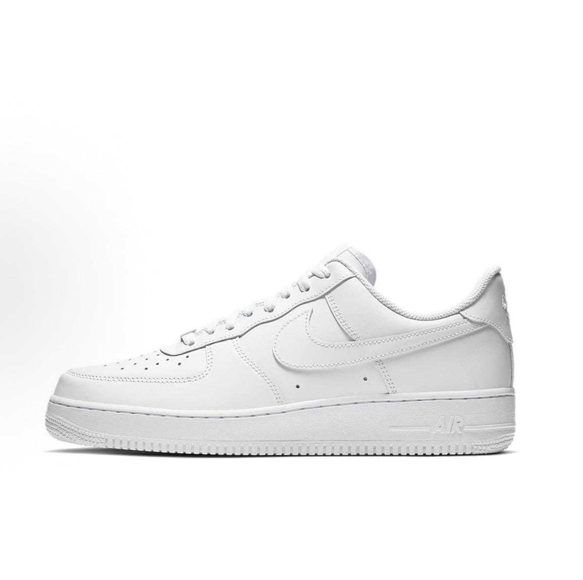 Nike Air Force 1 07 皮革 經典復古 耐磨 低筒 板鞋 純白