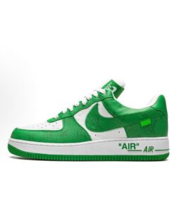 耐吉 x 路易威登 Air Force 1 Low LV 牛皮 系帶 圓頭 低筒 板鞋 男女同款 綠色