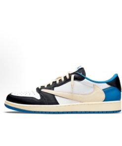 Travis Scott x Fragment Design x Jordan Air Jordan 1 Low OG SP 倒鉤2.0 三方聯名閃電 低筒 篮球鞋 男女同款 白藍黑