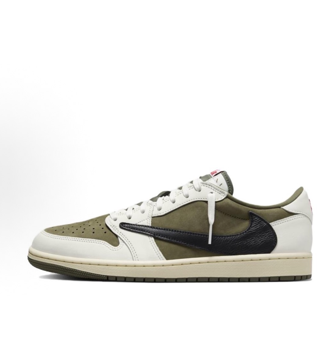 Travis Scott x Jordan Air Jordan 1 D-Loop 8.0 Low OG「Medium Olive」低筒 复古籃球鞋 男女同款 米綠