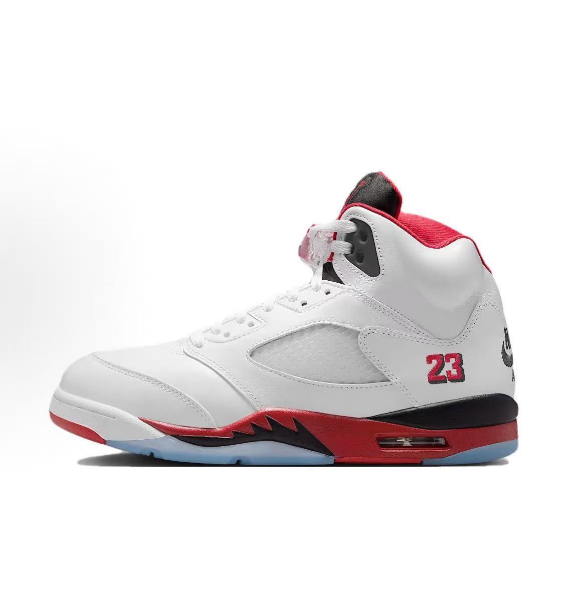 Air Jordan 5 Retro「Fire Red Black Tongue」High 火花白紅