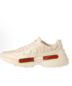 GUCCI 古馳 Rhyton logo 低筒 爸爸鞋 象牙白