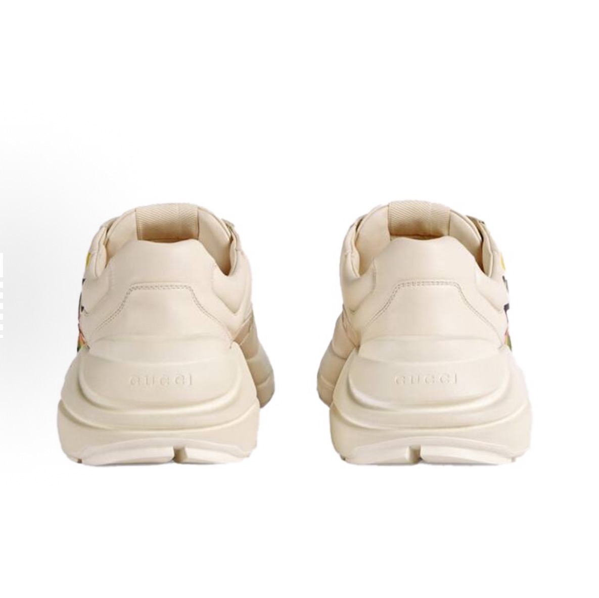GUCCI古馳Rhyton雙glogo經典粗跟增高低筒老爹鞋米白:圖片 2