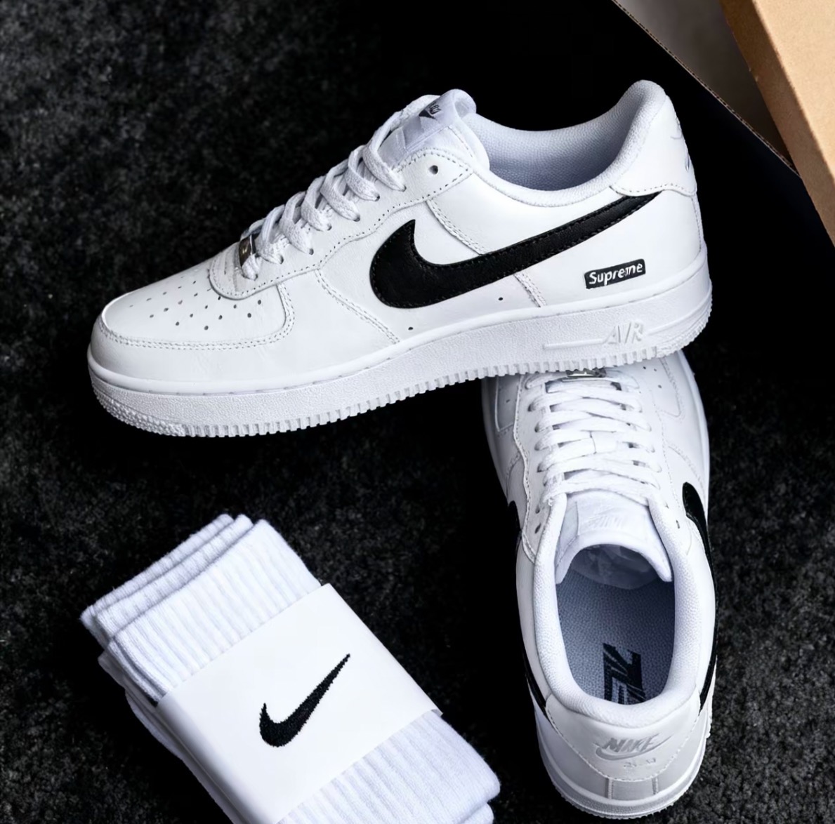 Supreme x Nike Air Force 1 Low SP 時尚百搭 耐磨 低筒 板鞋 男女 白色:圖片 2