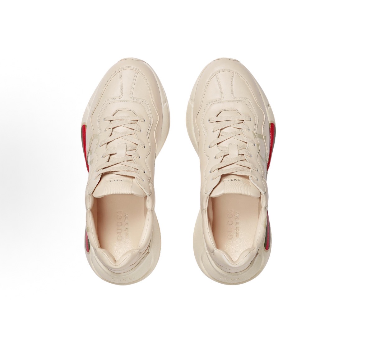 GUCCI 古馳 Rhyton logo 低筒 爸爸鞋 象牙白:圖片 2