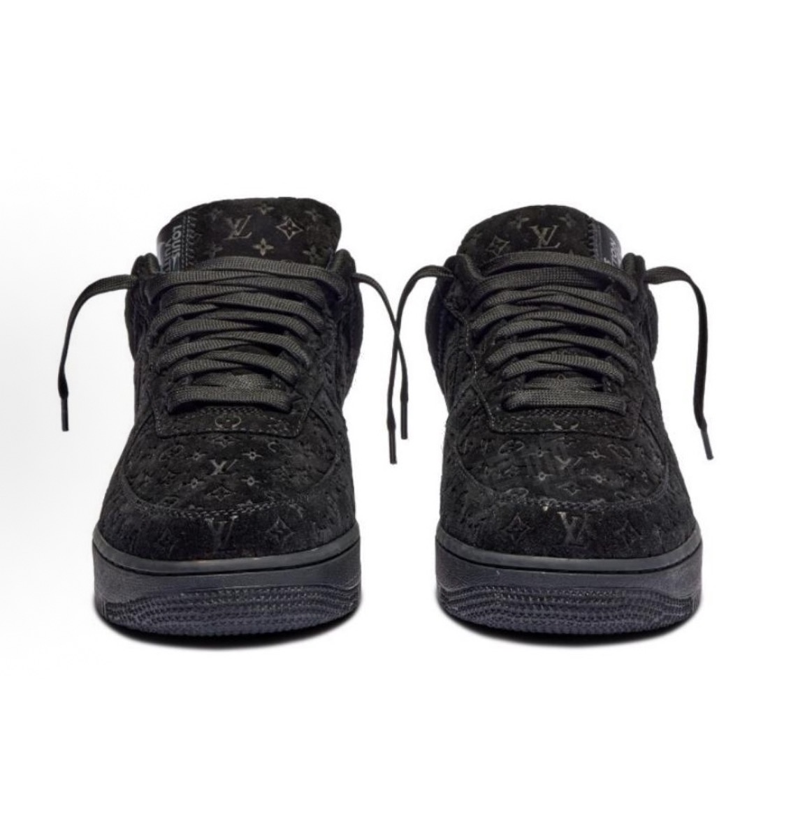 Nike x LOUIS VUITTON 空軍 休閒 低筒 板鞋 男女同款 黑色:圖片 5