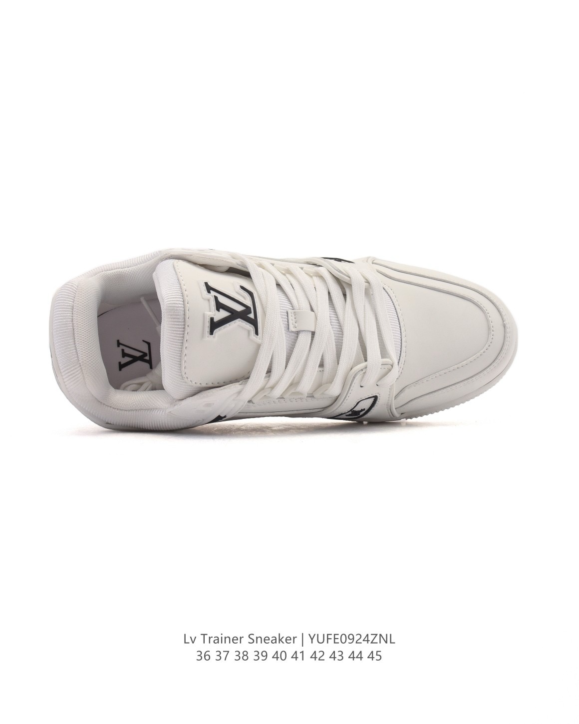 LOUIS VUITTON x Nigo 聯名 Trainer FW25 牛皮 圓頭 系帶 低筒 板鞋 男女 白色:圖片 4