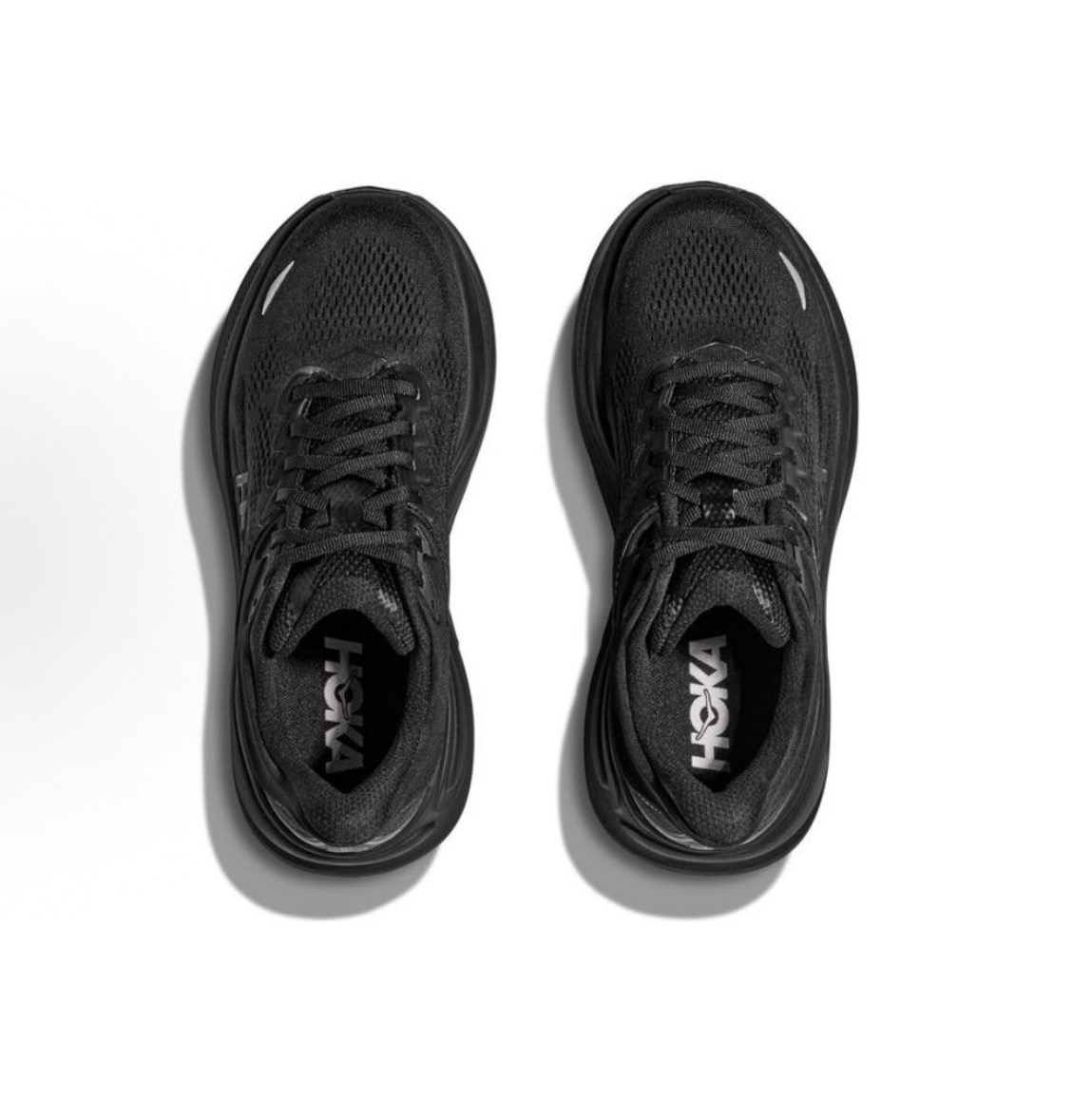 HOKA ONE ONE Bondi 9舒適百搭減震防滑耐磨透氣輕便 低筒 馬拉松跑鞋 黑色寬版:圖片 3