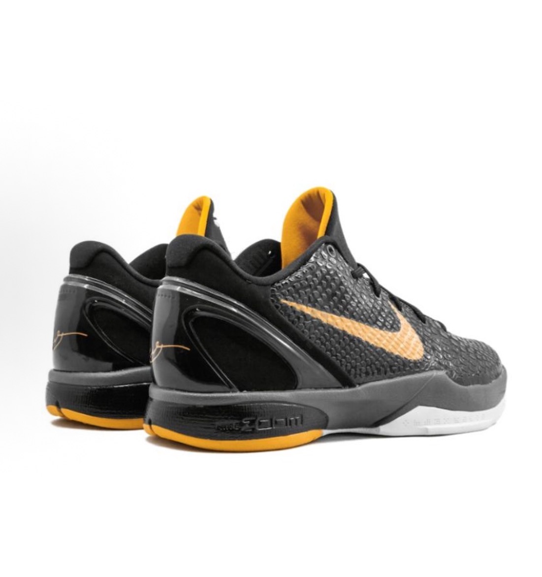 Nike Zoom Kobe 6 Black Del Sol舒適百搭防滑耐磨包裹性平衡低幫籃球鞋男鞋女鞋黑黃:圖片 3