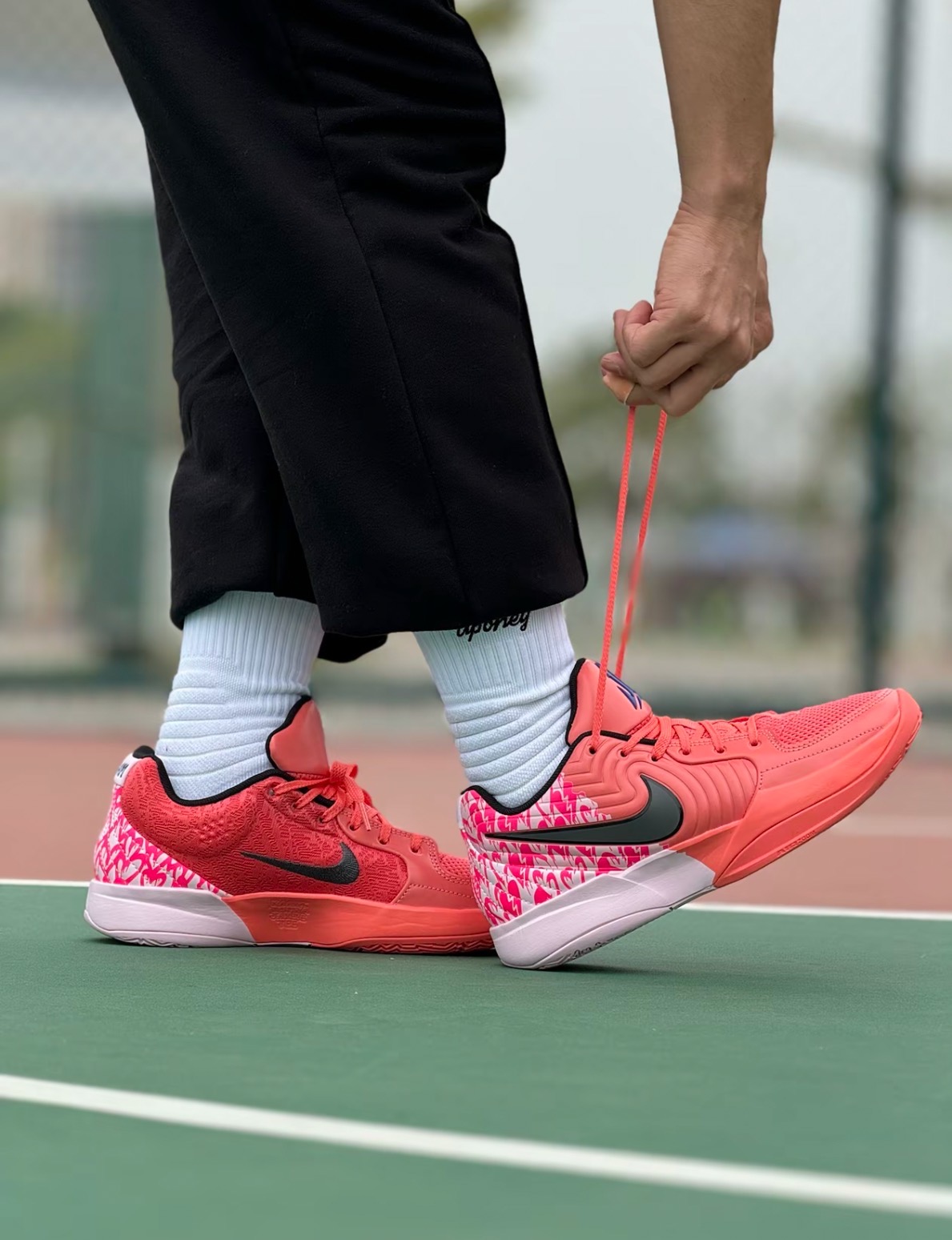 Nike Ja 2莫蘭特二代“Heart Eyes”情人節限定時尚百搭防滑耐磨低幫籃球鞋男鞋女鞋粉色:圖片 6