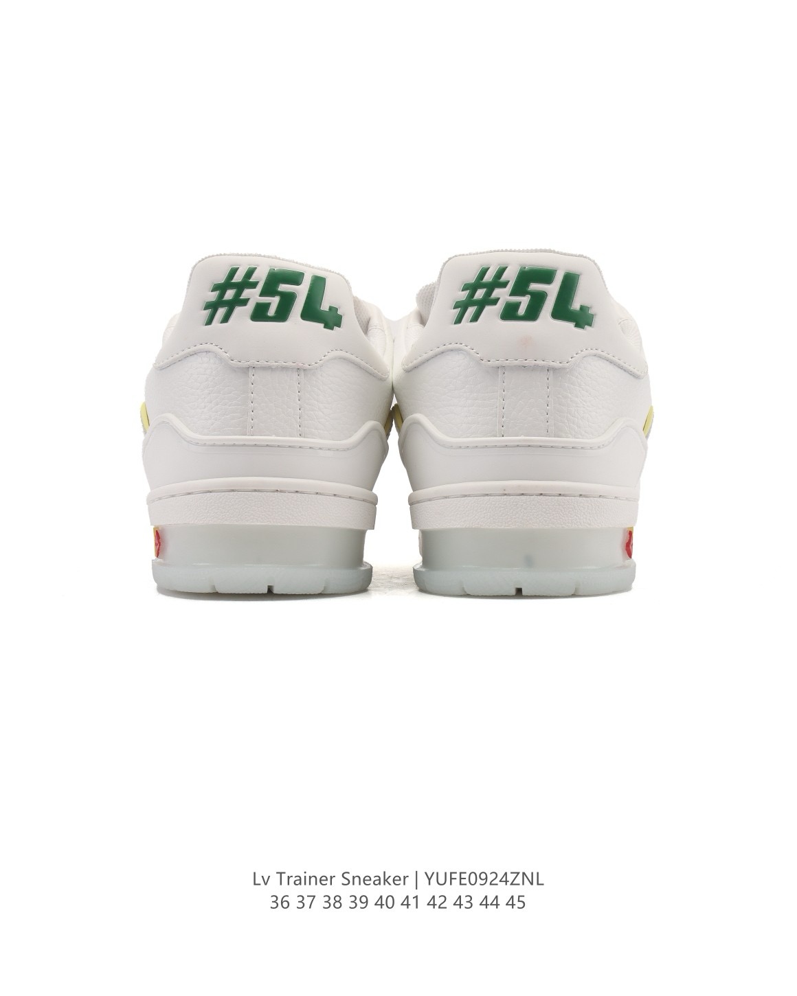 LOUIS VUITTON Trainer 牛皮 平底 系帶 低筒 板鞋 男女 白黃藍 上海郵輪限定:圖片 8