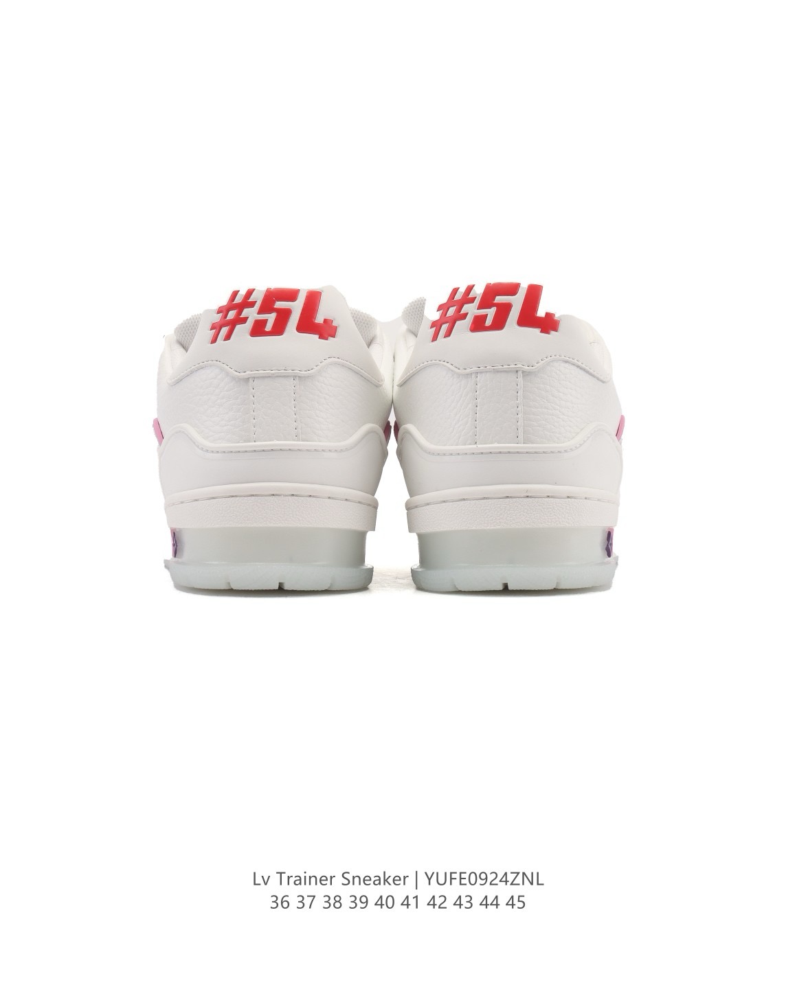 LOUIS VUITTON Trainer 牛皮革 系帶平底 低筒 板鞋 男女 白粉 上海郵輪:圖片 5