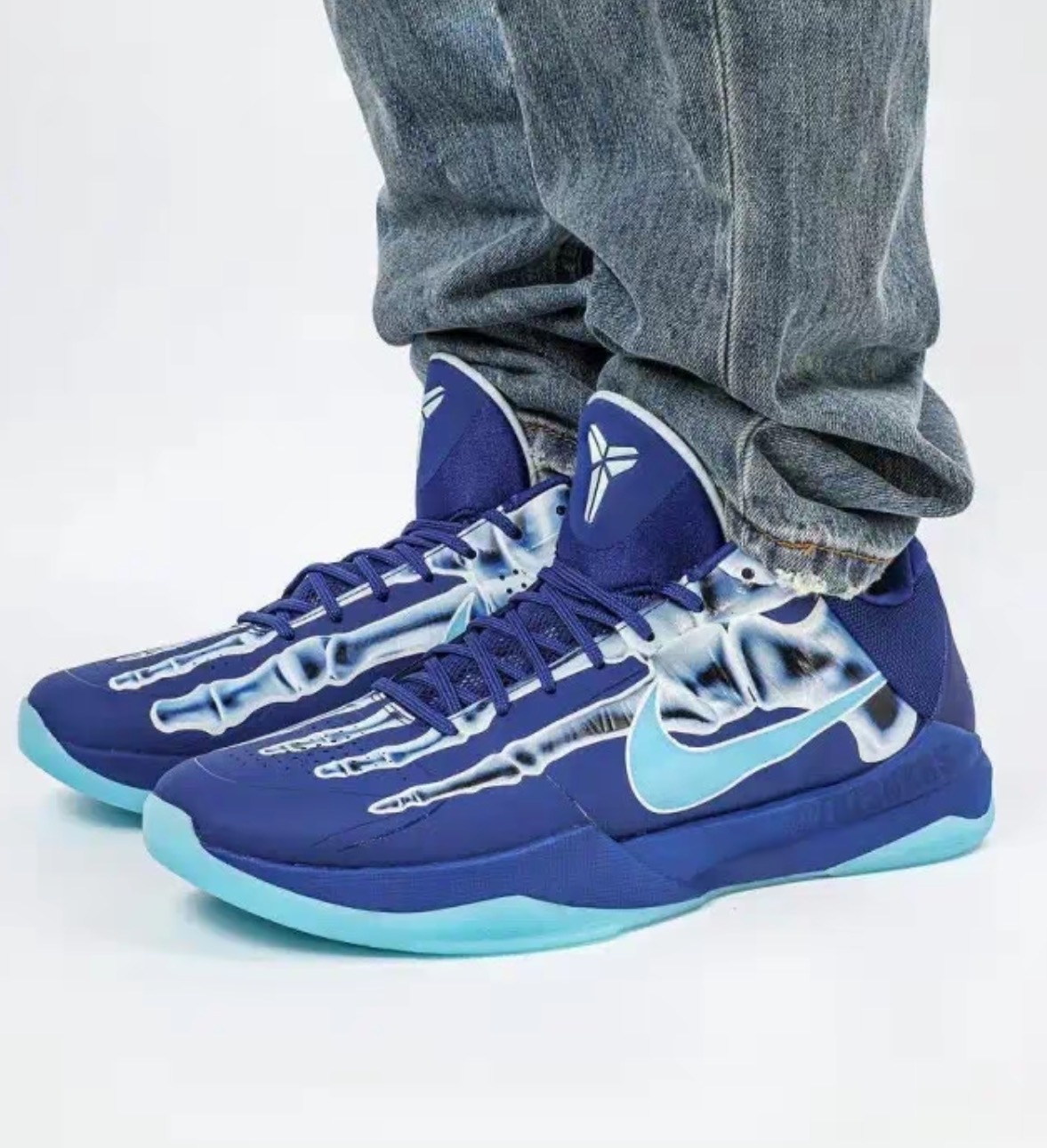 耐吉Zoom Kobe 5 Protro「X-Ray」時尚百搭 防震防滑耐磨透氣 低筒 篮球鞋 男鞋女鞋 藍:圖片 5