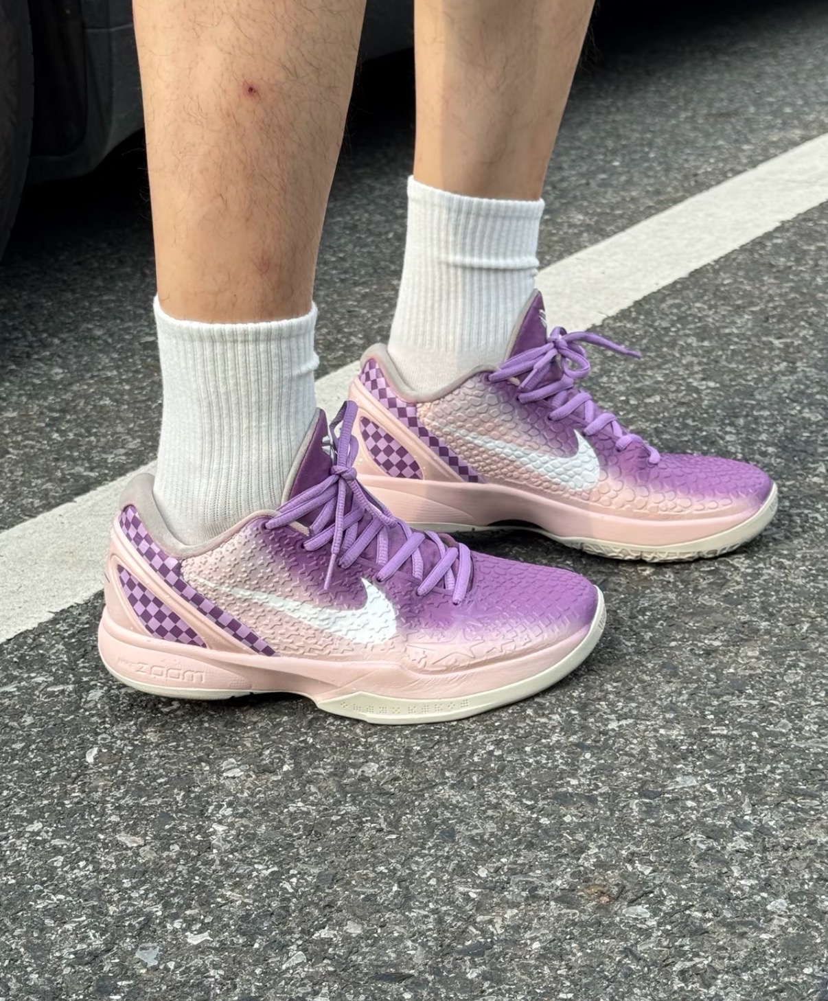 Nike Zoom Kobe 6夢境時尚百搭减震耐磨低幫籃球鞋男款女鞋粉紫色:圖片 6