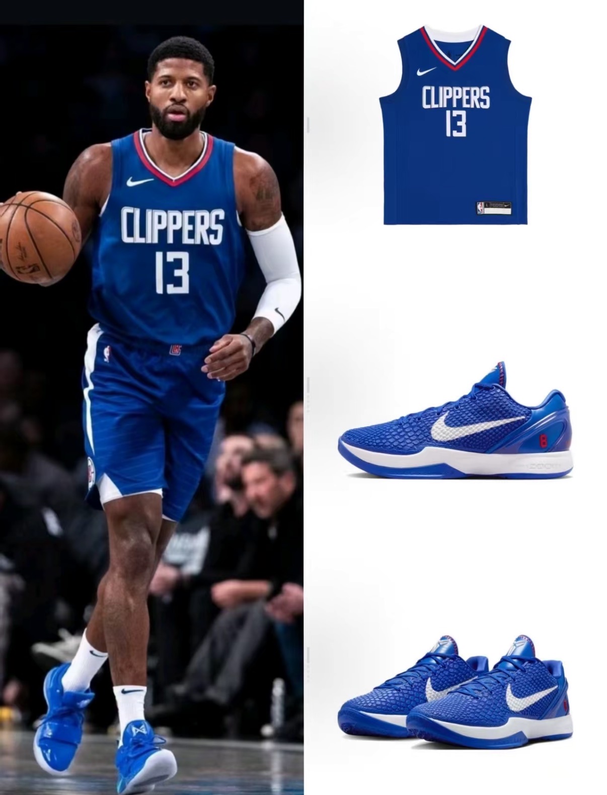 Nike Zoom Kobe 6 Protro 「Dodgers」 PE 圆頭綁帶 減震防滑 低筒 節奏 篮球鞋 男女鞋 藍白:圖片 7